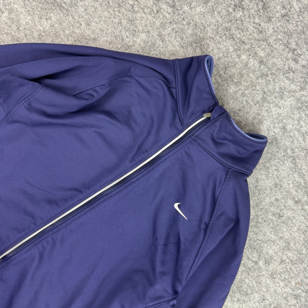 Nike Dri-Fit Womens Full Zip Running Jacket Purple Medium Mock Neck 56323